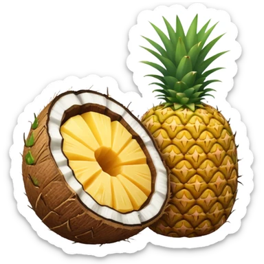 coconut and pineapple flavor sticker