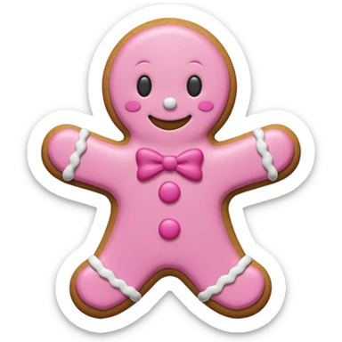Gingerbread man pink sticker