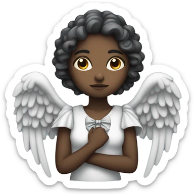 Gloomy angel with a bow sticker