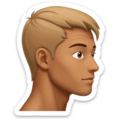 naked man side view with penis sticker