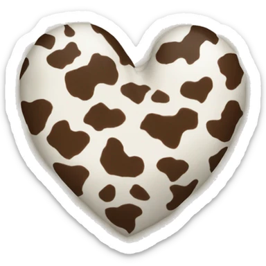 cow print heart  sticker