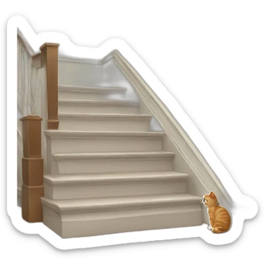 Cat pooping on the stairs sticker