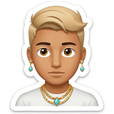 Cool boy with wearing jwellery  sticker