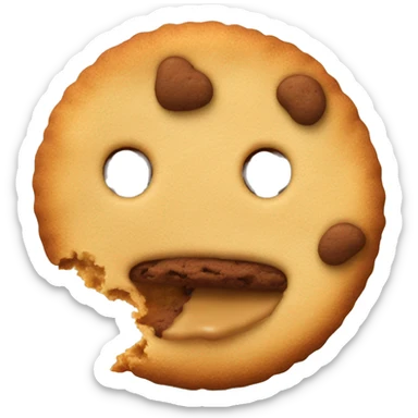 cookie with a bite taken out of it, snickerdoodle sticker