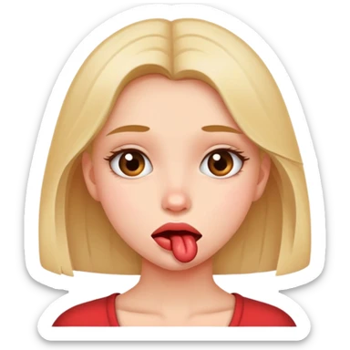 Shy girl biting lip sticker