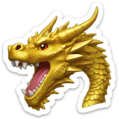 Gold dragon head sticker