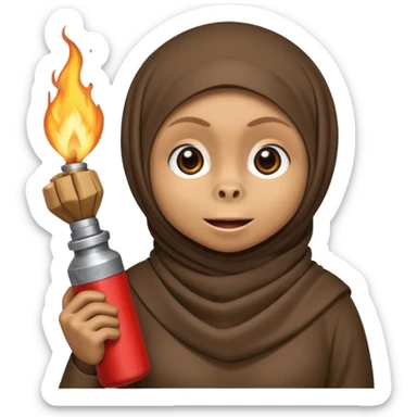 Monkey wearing a hijab and holding dynamite  sticker