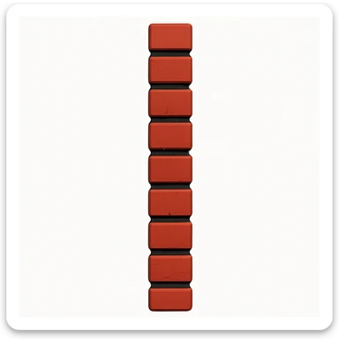 Make the brick wall appear very narrow, as if viewed directly from the side in profile. Keep the emoji style. sticker