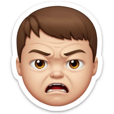 Angry Down syndrome boy  sticker