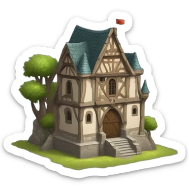 medieval luxurious town hall sticker