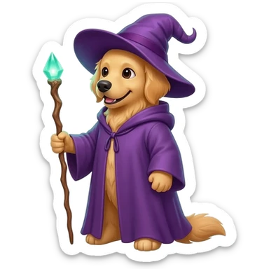 Dog wizard sticker
