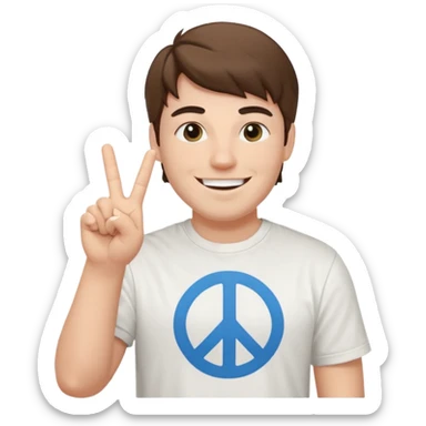 Mr Beast doing this sign "✌️". MR BEAST (the youtuber) sticker