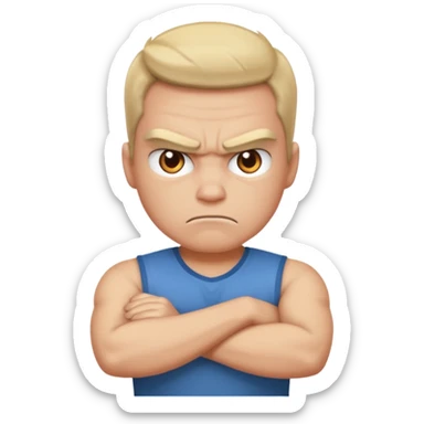 angry face with arms crossed sticker