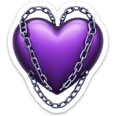 Dark purple heart in chains sticker