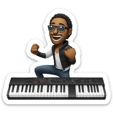 cocky keyboard player sticker