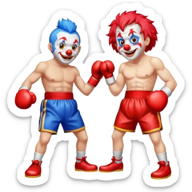 Two clowns boxing sticker