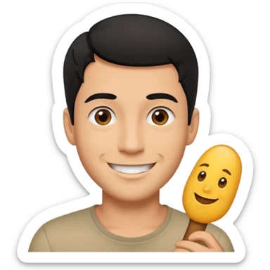 a straight short black hair man with a big dick sticker