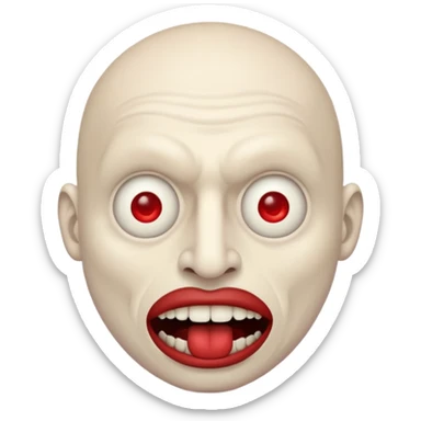 Creepy man with big mouth and no nose and ears no nose sticker