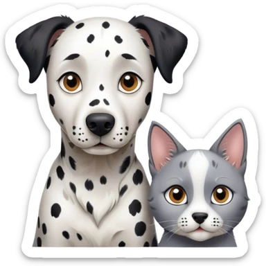 Dalmatian with a Belgium shepherd and a gray cat sticker