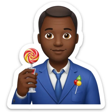 Big Sexy black man hold a bottle and a lollipop sticker