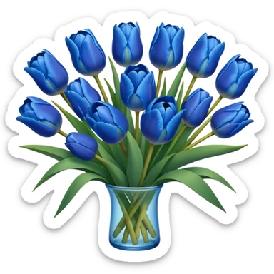 Ramo de tulipanes celestes  sticker