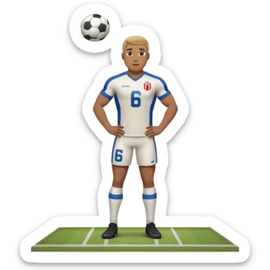 A football player with number 66, stand near a corner kick sticker