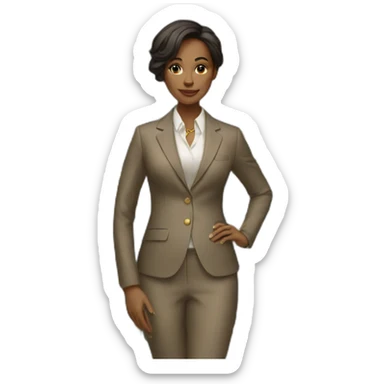 Posh-woman-with-res-suit-holding-golden-coins sticker