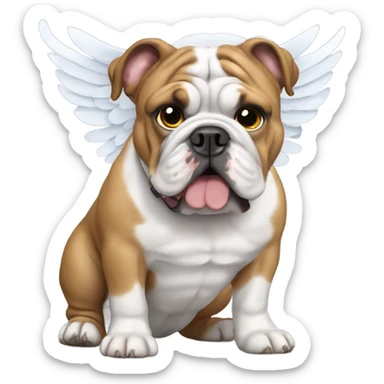 English bulldog with ferry wings  sticker