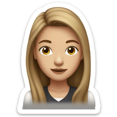 20 year old woman with long light brown hair and long face and eyeliner sticker