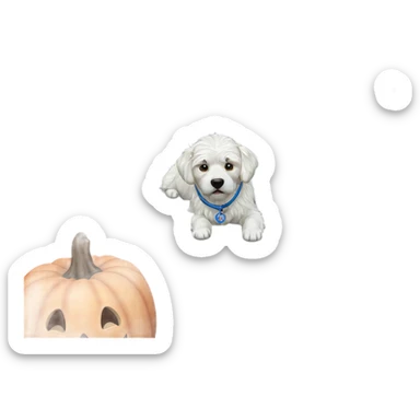 dog by halloween window sticker