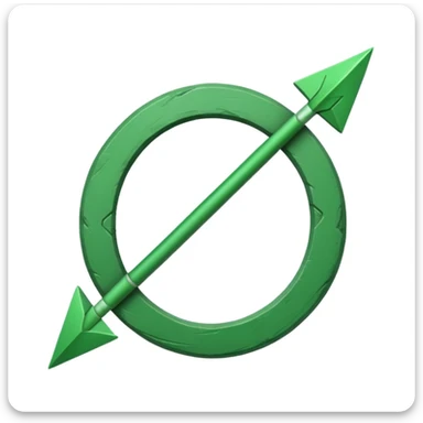 semicircular green arrow, hand-drawn, chalk effect sticker