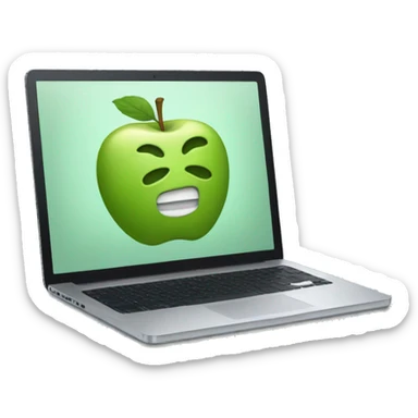 Sage green apple laptop  sticker
