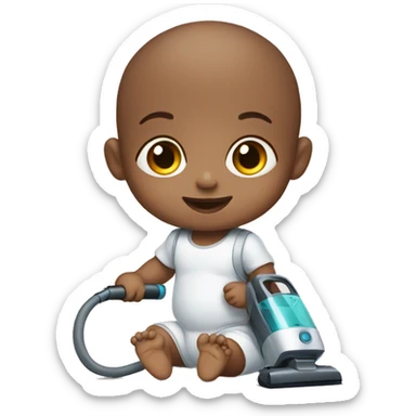 Baby with a vacuum sticker