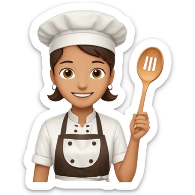 Cafe staf with cooking sticker