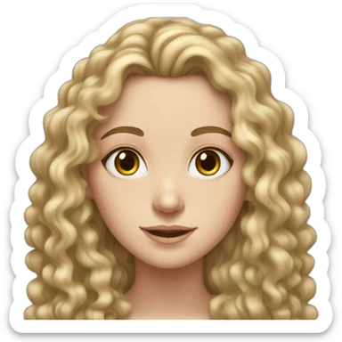 WHITE GIRL WITH LONG BRUNNET, CURLY HAIR AND A LIGHT SPRAY OF FRECKLES sticker