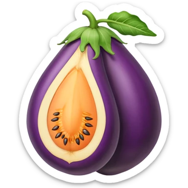 Eggplant inside peache sticker