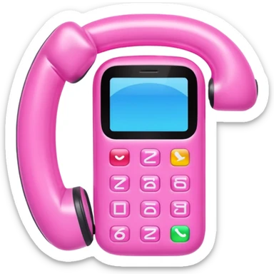 KAWAII pink INFLATABLE scrolling phone SCULPTURE  sticker