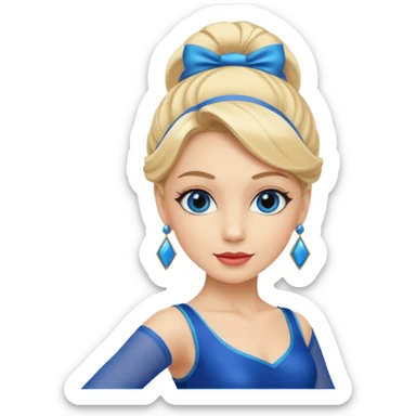 blue jazz style dance costume on blonde sticker
