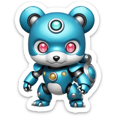 Badass Rosy Scary Oshawott-Robo-Pokémon sticker