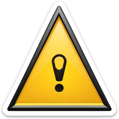 yellow warning triangle with black exclamation mark sticker
