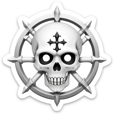 Wiz 101 casting sigil black and white death skull   inspired school sticker