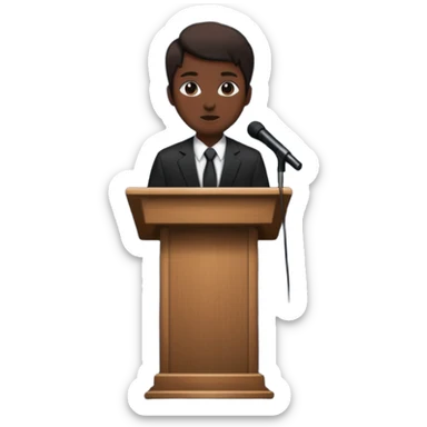 person silhouette speaking from a podium sticker