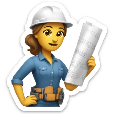 woman builder sticker