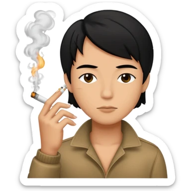 Has una persona fumando, Que tenga pelo negro  sticker