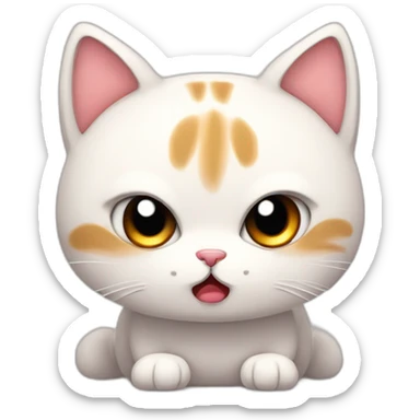 CUTE KAWAII CAT is angry, doodle style sticker