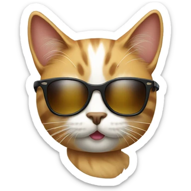 Cat with sunglasses sticker