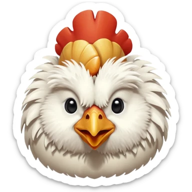 Poussin avec coquille sur la tête sticker