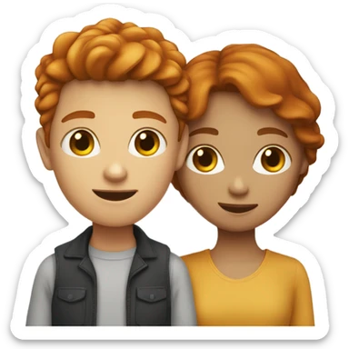 Brunette girl and ginger boy  sticker