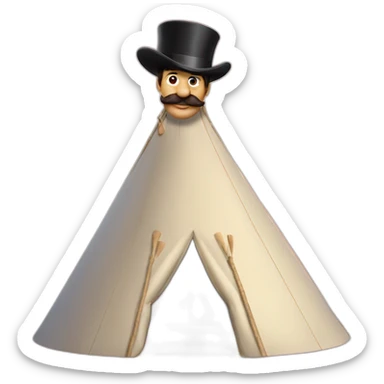 Ted lasso with a top hat in a teepee sticker