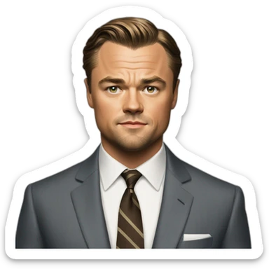 dicaprio in the wolf of wallstreet sticker